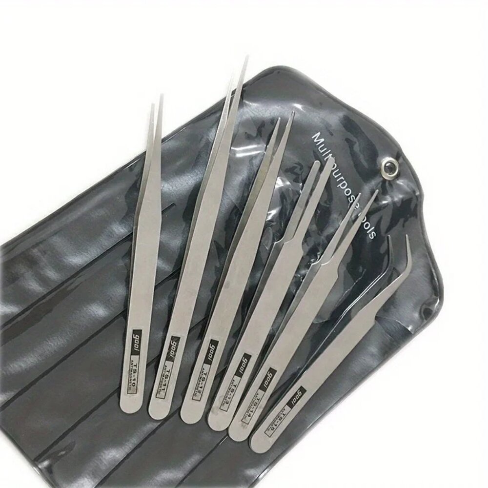6-piece stainless steel tweezers Ts-15succulent plant DIY for jewelry and resin